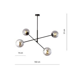Lamp Emibig Linear 4 Black/Grafit цена и информация | Люстры | hansapost.ee