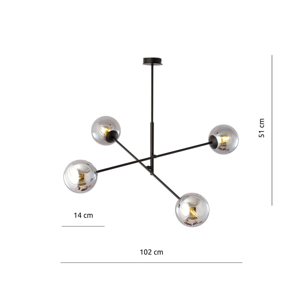 Lamp Emibig Linear 4 Black/Grafit hind ja info | Rippvalgustid | hansapost.ee