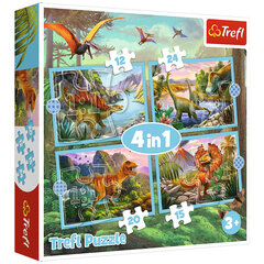 Puzzle 227 уникальные динозавры / 4в1 цена и информация | Пазлы | hansapost.ee
