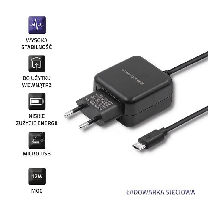 Qoltec 50196, MicroUSB, 2.4A цена и информация | Laadijad mobiiltelefonidele | hansapost.ee