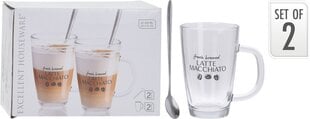 Kahe tassi komplekt lusikatega LATTE MACCHIATO price and information | Glasses, mugs and jugs | hansapost.ee