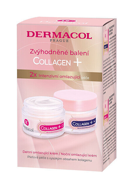 Komplekt Dermacol Collagen +: päevane näokreem, 50 ml + öine näokreem, 50 ml hind ja info | Näokreemid | hansapost.ee