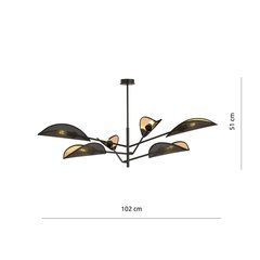 Emibig светильник Vene 6 Black/Gold цена и информация | Потолочный светильник, 38 x 38 x 24 см | hansapost.ee