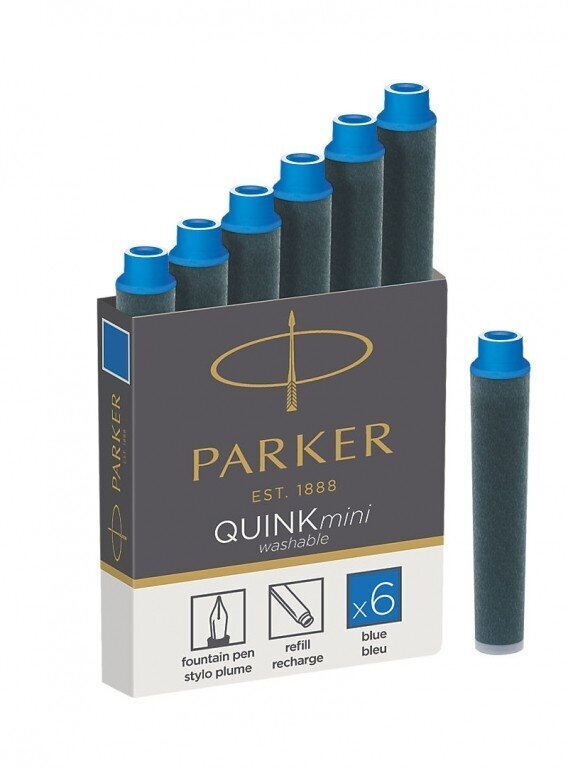 Tindikapslid Parker Quink, pikad, 5tk, sinised hind ja info | Kirjutusvahendid | hansapost.ee