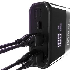 Wozinsky power bank 4 x USB 30000 mAh with LCD display 4 A black, WPB-001BK цена и информация | Зарядные устройства Power bank | hansapost.ee