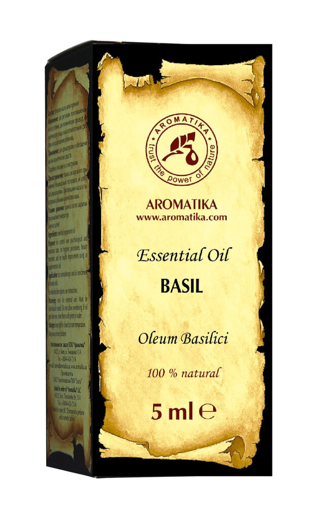 Naturaalne eeterlik basiilikuõli Aromatika, 5 ml hind ja info | Kosmeetilsed ja eeterlikud õlid | hansapost.ee