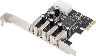 Kontroler ProXtend PCIe 2.0 x1 - 4x USB 2.0 (PX-UC-86250) цена и информация | Регуляторы | hansapost.ee