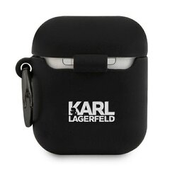 KLACA2SILRSGBK Karl Lagerfeld Rue St Guillaume Silicone Case for Airpods 1/2 Black цена и информация | Аксессуары для наушников | hansapost.ee