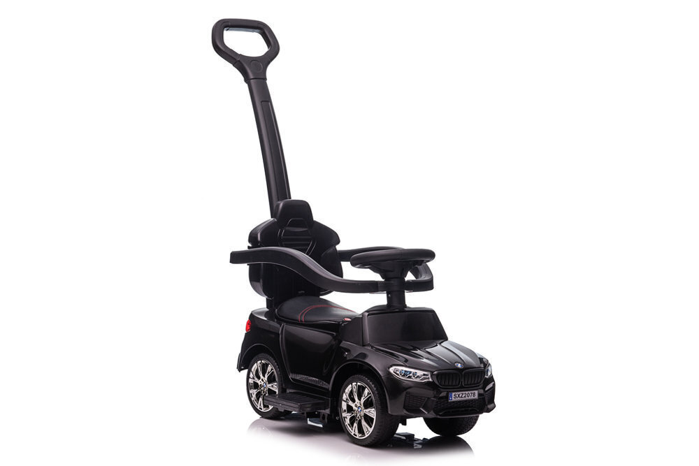 BMW SXZ2078 LED-i käepidemega lastetõukur. Must. Kummist rehvid цена и информация | Beebide mänguasjad | hansapost.ee