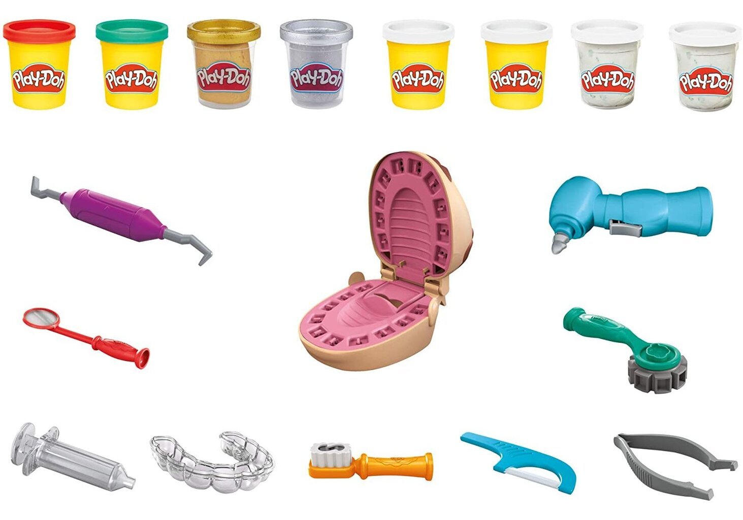 Plastiliinikomplekt Hambaarst Hasbro Play-Doh Drill 'n Fill Dentist цена и информация | Arendavad laste mänguasjad | hansapost.ee
