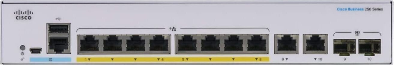 Cisco CBS250-8PP-E-2G-EU hind ja info | Võrgulülitid | hansapost.ee