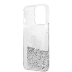 KLHCP13XGCFS Karl Lagerfeld Liquid Glitter Choupette Eat Case for iPhone 13 Pro Max Silver hind ja info | Telefonide kaitsekaaned ja -ümbrised | hansapost.ee