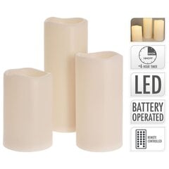 Ambiance 3-osaline LED-küünlakomplekt puldiga цена и информация | Свечи, подсвечники | hansapost.ee