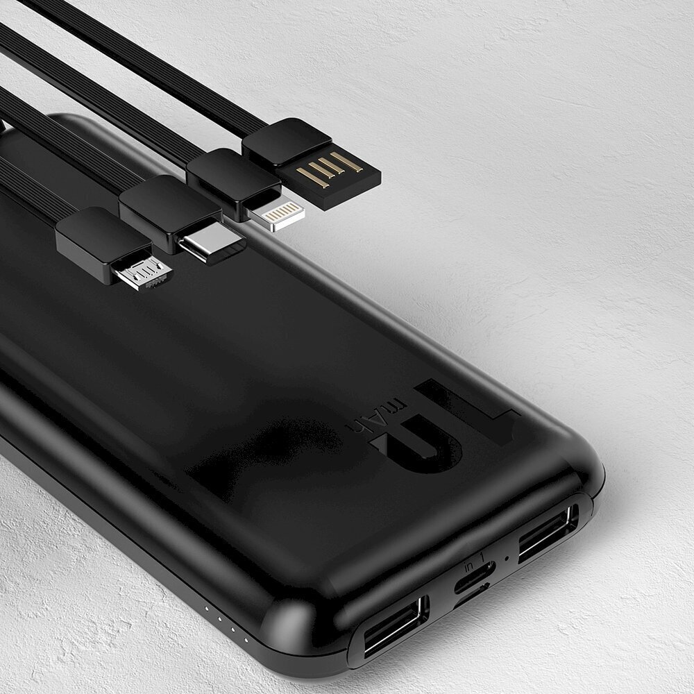 Dudao K6Pro Universal 10000mAh Power Bank with USB Cable, USB Type C, Lightning white (K6Pro-white) hind ja info | Akupangad | hansapost.ee