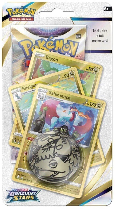 Mäng Pokemon TCG - Sword & Shield 9 Brilliant Stars Premium Checklane Blister - Salamence hind ja info | Lauamängud ja mõistatused perele | hansapost.ee