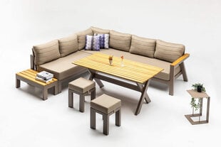 Комплект уличной мебели из 6 частей Floriane Garden Daisy, коричневый цена и информация | Комплекты уличной мебели | hansapost.ee