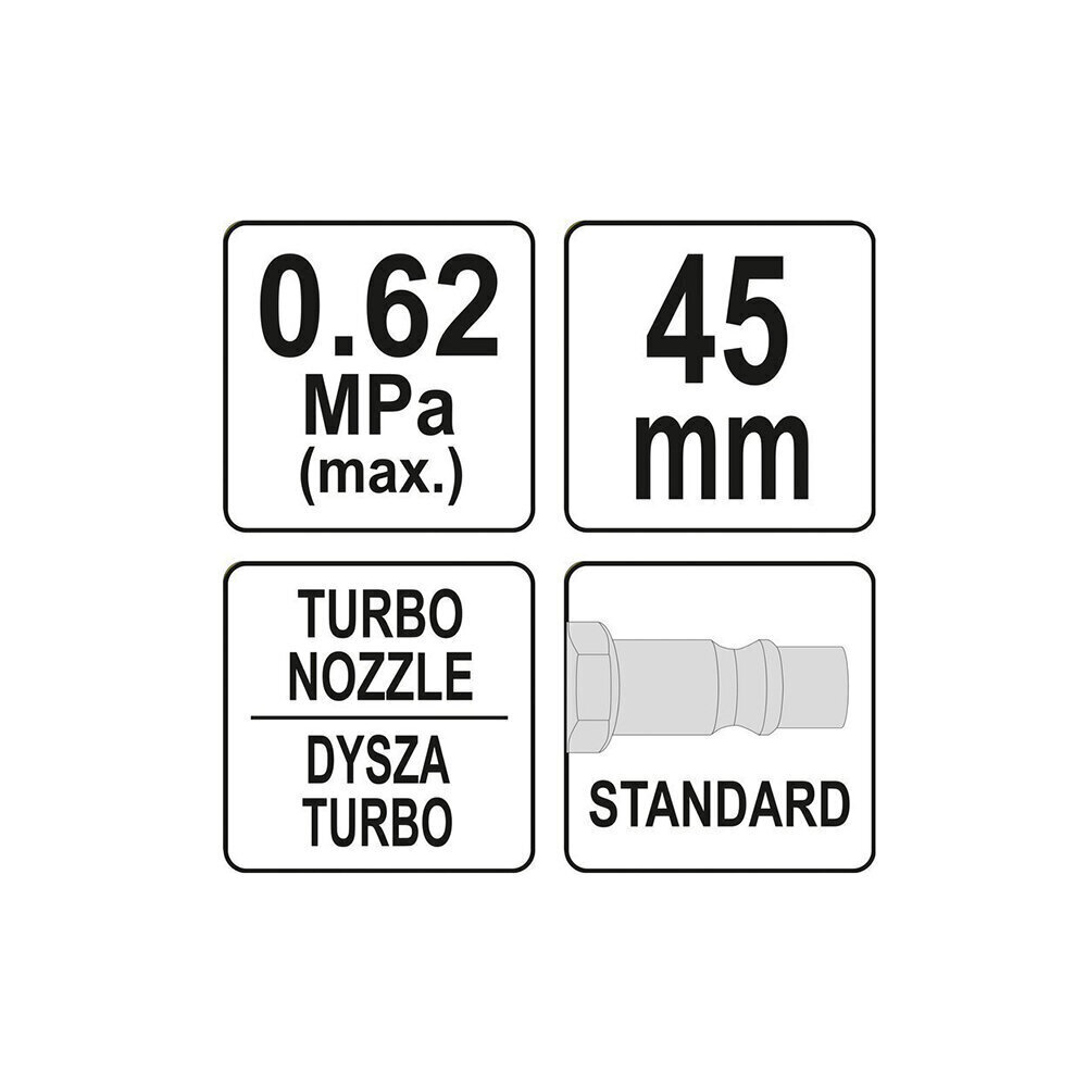 Suruõhupüstol puhastamiseks, lühike YT-23722 YATO цена и информация | Kuumaõhupuhurid | hansapost.ee