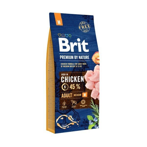Brit Premium by Nature Adult M koeratoit 3 kg hind ja info | Koerte kuivtoit ja krõbinad | hansapost.ee