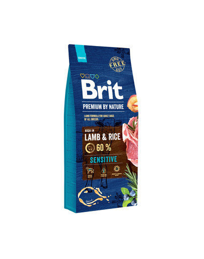 Brit Premium by Nature Sensitive Lamb koeratoit 15 kg hind ja info | Koerte kuivtoit ja krõbinad | hansapost.ee