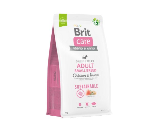 Brit Care Sustainable Adult Small Breed Chicken&Insect koeratoit 1kg цена и информация | Koerte kuivtoit ja krõbinad | hansapost.ee
