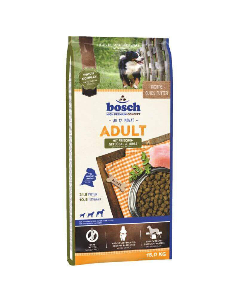 Koeratoit Bosch Adult Geflugel & Dinkel linnuliha ja speltajahuga, 15kg hind ja info | Koerte kuivtoit ja krõbinad | hansapost.ee