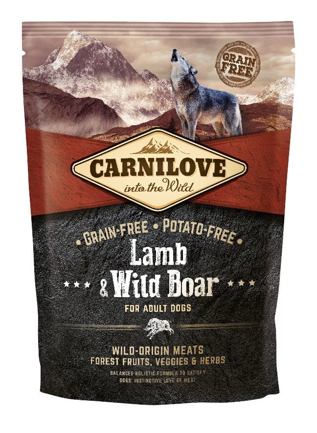 Carnilove Lamb & Wild Boar for Adult koeratoit 1,5 kg hind ja info | Koerte kuivtoit ja krõbinad | hansapost.ee