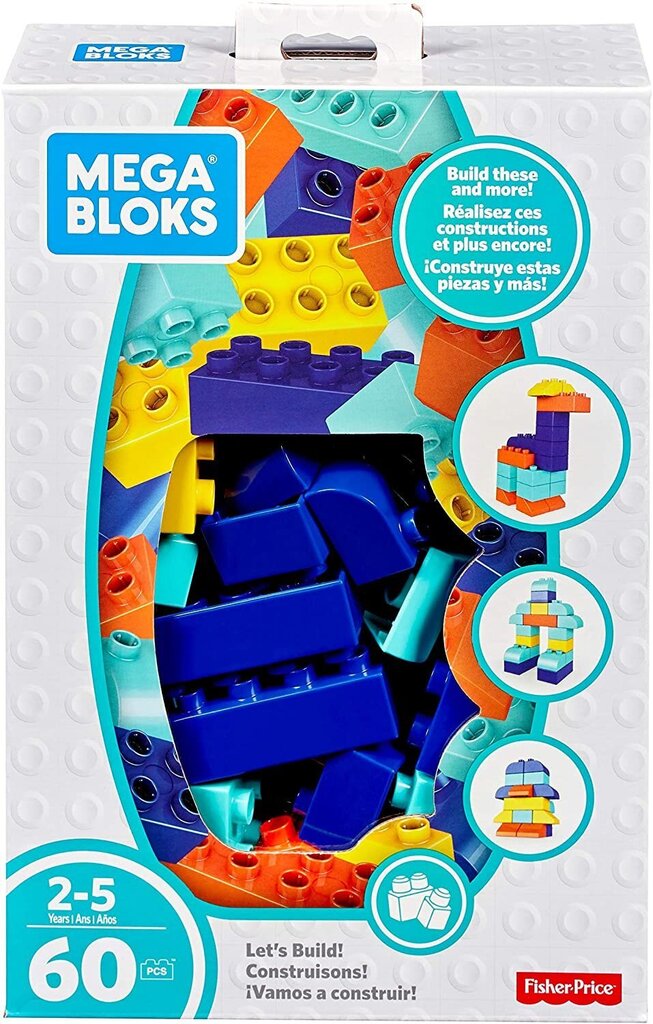 Ehitusklotsid Mega Block Fisher Price, 60 tk, 3+ цена и информация | Klotsid ja konstruktorid | hansapost.ee