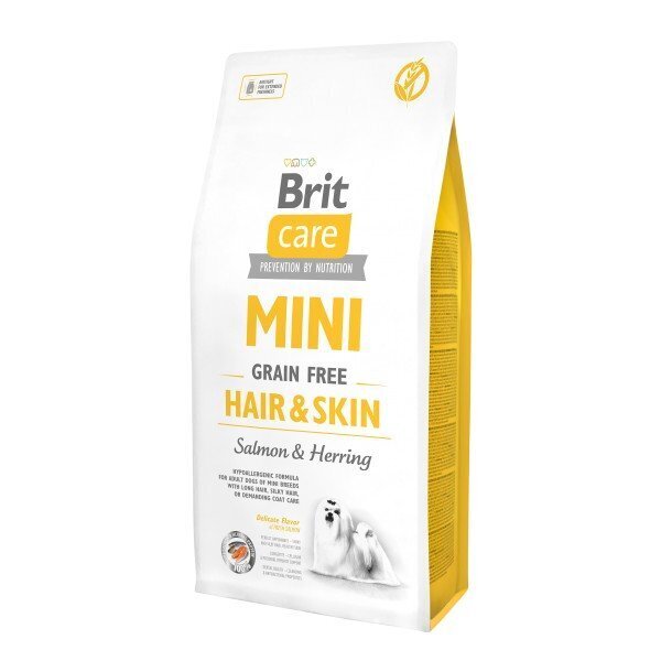 Brit Care Mini Hair & Skin teraviljavaba koeratoit 2 kg цена и информация | Koerte kuivtoit ja krõbinad | hansapost.ee