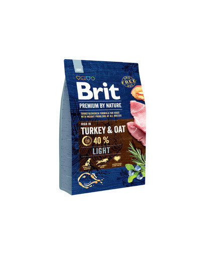 Brit Premium by Nature Light koeratoit 3 kg hind ja info | Koerte kuivtoit ja krõbinad | hansapost.ee