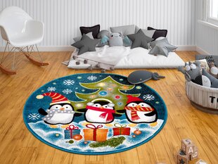 Hanse Kodu laste vaip Penguin Christmas, sinine, 133 cm hind ja info | Vaibad | hansapost.ee