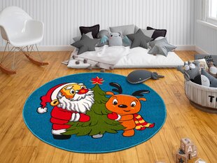 Hanse Home laste vaip Santa and Rudolph, sinine, 133 cm hind ja info | Vaibad | hansapost.ee