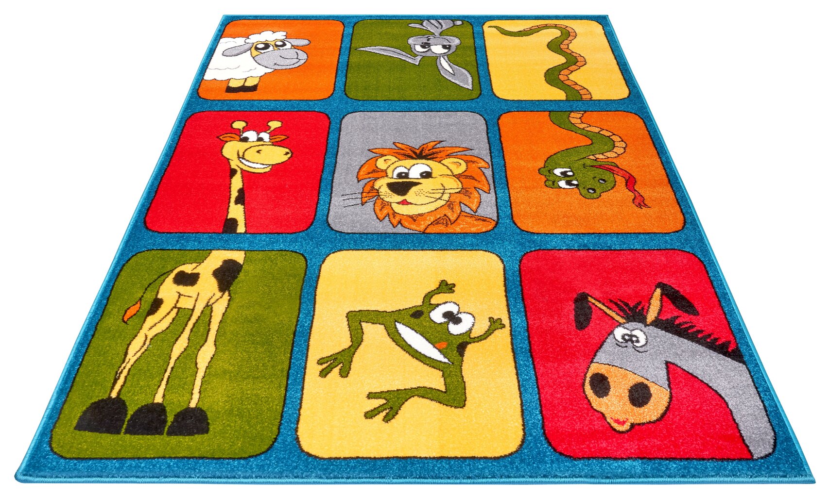 Hanse Home laste vaip Zoo Buddies, sinine, 80x150 cm hind ja info | Vaibad | hansapost.ee