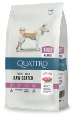 QUATTRO полноценный сухой корм для взрослых собак всех пород с большим количеством ягнятины 3 кг цена и информация | Сухой корм для собак | hansapost.ee