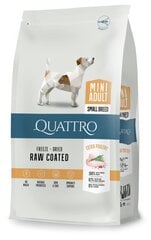 QUATTRO полноценный сухой корм для взрослых собак мелких пород с большим количеством птицы 7 кг цена и информация | Сухой корм для собак | hansapost.ee