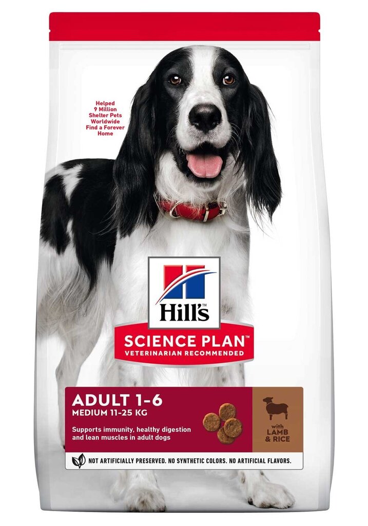 Kuivtoit koertele Hill's Science Plan Medium Adult lambaliha ja riisiga, 2,5 kg hind ja info | Koerte kuivtoit ja krõbinad | hansapost.ee