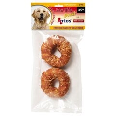 Antos лакомство Raw Hide and Chicken Donut 9см 2шт цена и информация | Лакомства для собак | hansapost.ee