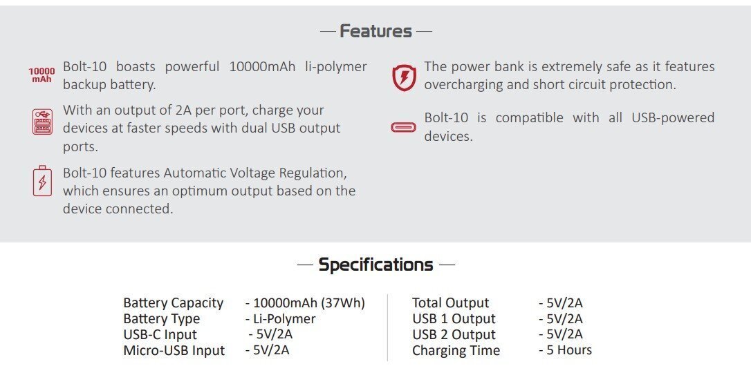 Akupank Promate Bolt-10 10000mAh цена и информация | Akupangad | hansapost.ee