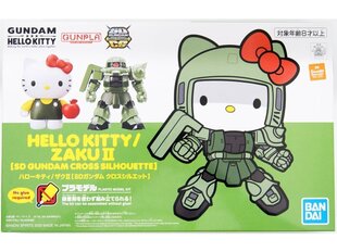 Пластиковая сборная модель Gunpla Bandai - SD Gundam Cross Silhouette Hello Kitty / Zaku II, 61030 цена и информация | Конструкторы и кубики | hansapost.ee