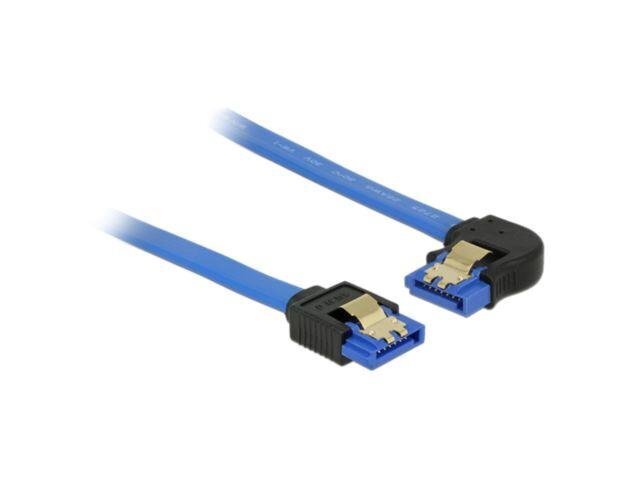 Delock 84984 Cable SATA 6 Gb/s receptacle straight > SATA receptacle left angled 30cm blue with gold clips цена и информация | Juhtmed ja kaablid | hansapost.ee