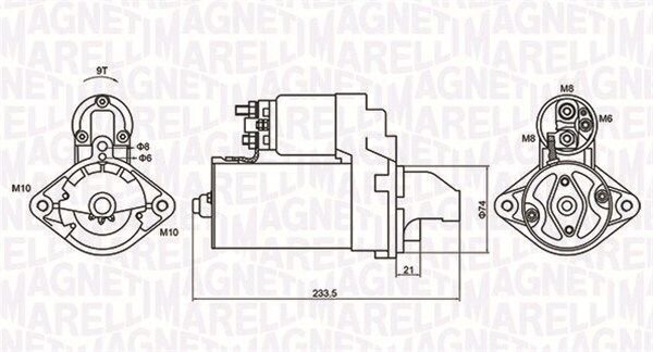 Starter Magneti Marelli 12V, 1.8KW; BMW 1,3,5,6,7,X3,X5 2.0D-3.0D , 2003- цена и информация | Starterid | hansapost.ee