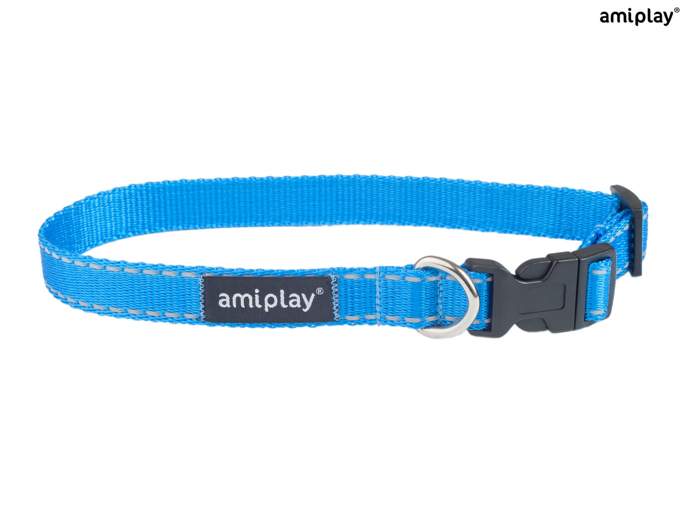 Amiplay reguleeritav kaelarihm Reflective, XL, sinine цена и информация | Koerte kaelarihmad ja traksid | hansapost.ee