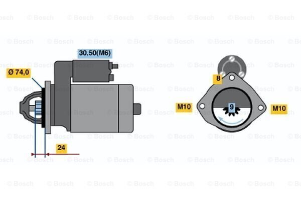 Starter Bosch 0001115045 12V, 1.8KW; BMW 1,3,5,6,7,X3,X5 2.0D-3.0D , 2003- hind ja info | Starterid | hansapost.ee