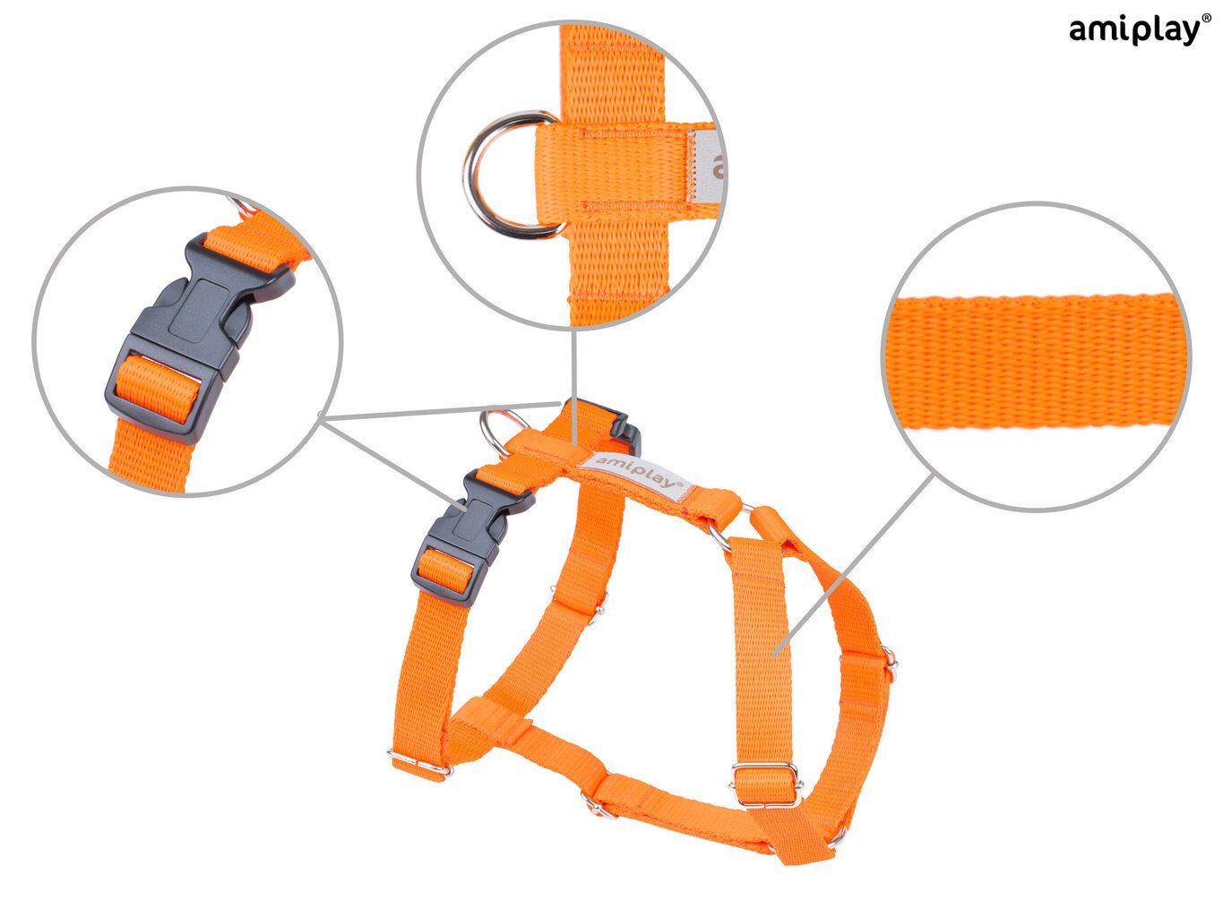Reguleeritavad traksid Amiplay Guard Samba, S, Orange цена и информация | Koerte kaelarihmad ja traksid | hansapost.ee