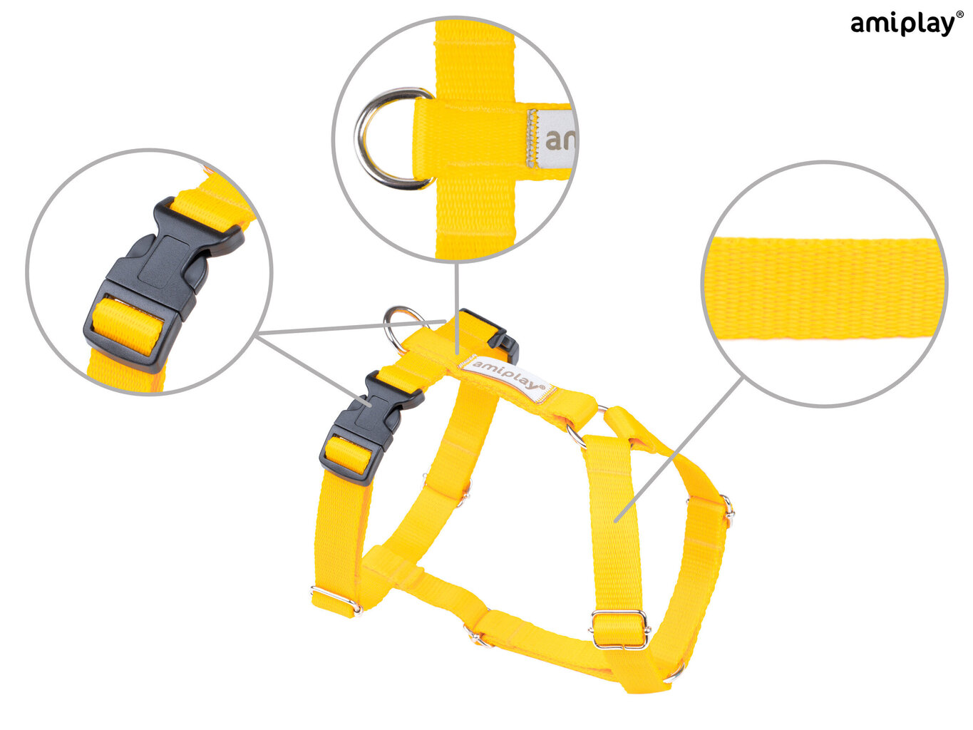 Reguleeritavad traksid Amiplay Guard Samba, S, Yellow hind ja info | Koerte kaelarihmad ja traksid | hansapost.ee