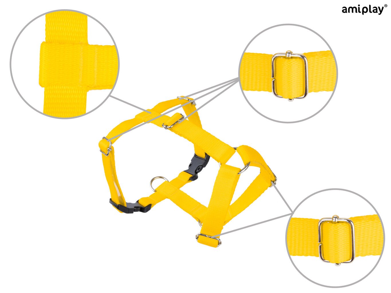 Reguleeritavad traksid Amiplay Guard Samba, S, Yellow hind ja info | Koerte kaelarihmad ja traksid | hansapost.ee