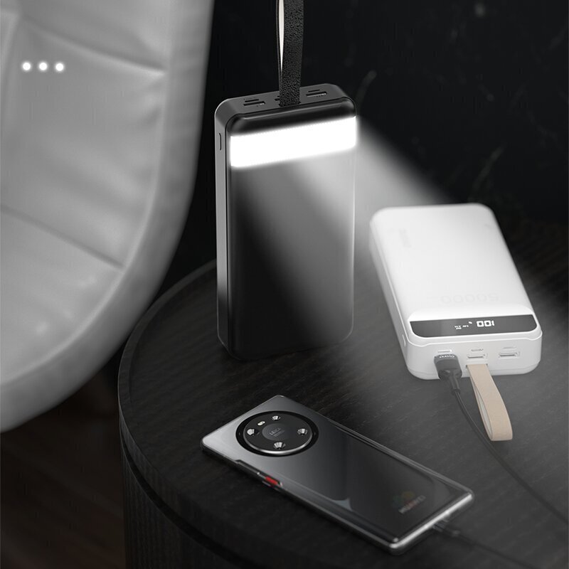 Akupank Dudao 30000 mAh 3x USB, LED lambiga, valge (K8s+ white) цена и информация | Akupangad | hansapost.ee