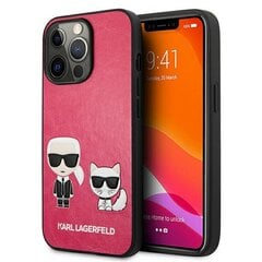 Karl Lagerfeld case for iPhone 13 Mini 5,4" KLHCP13SPCUSKCP fushia hard case Iconic Karl & Choupette hind ja info | Telefonide kaitsekaaned ja -ümbrised | hansapost.ee