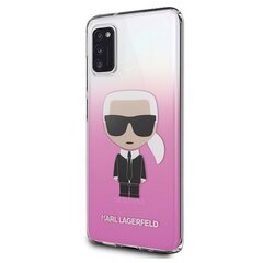 Karl Lagerfeld case for Samsung Galaxy A41 A415 KLHCA41TRDFKPI pink hard case Gradient Iconic Karl hind ja info | Telefonide kaitsekaaned ja -ümbrised | hansapost.ee