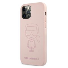 Karl Lagerfeld case for iPhone 12 Mini 5,4" KLHCP12SSILTTPI pink hard case Silicone Iconic Outline hind ja info | Karl Lagerfeld Mobiiltelefonid ja lisatarvikud | hansapost.ee