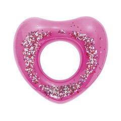 Ujumisrõngas Bestway Glitter Fusion süda, 91cm, roosa цена и информация | Надувные и пляжные товары | hansapost.ee